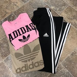 Adidas Bundle 😎 2 Shirts EUC, Pants-NWOT!